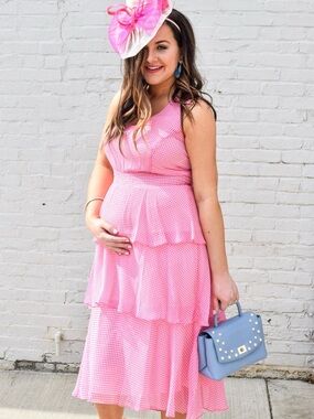 Tommy Hilfiger Pink and White Gingham Sleeveless Dress